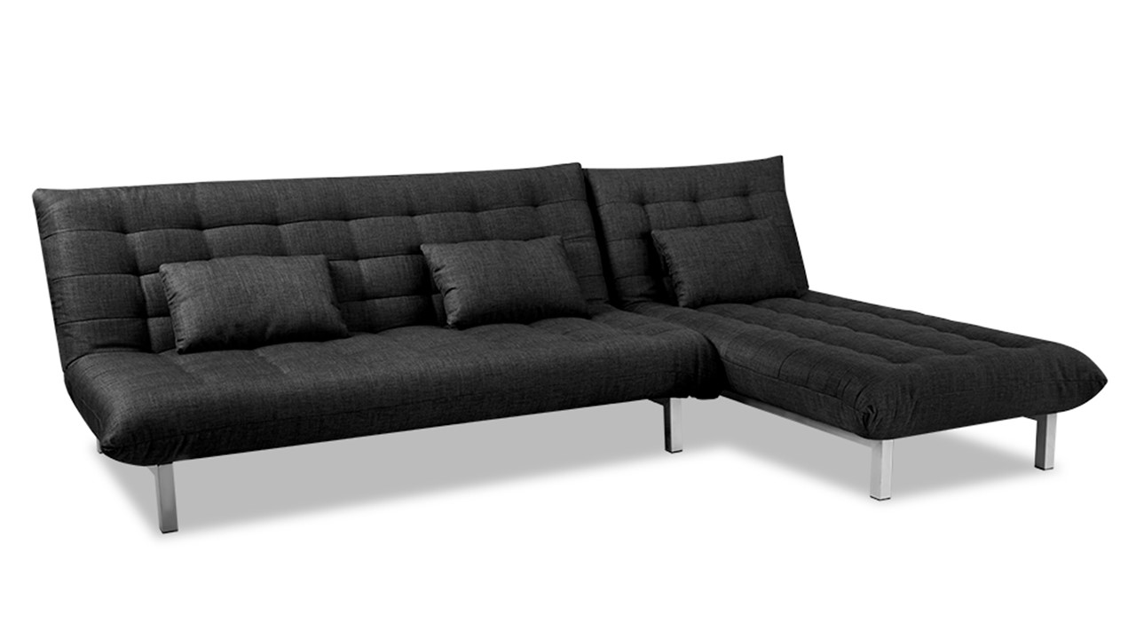Slaapbank Hoek San Francisco - 280 x 190 x 37 cm - zwart